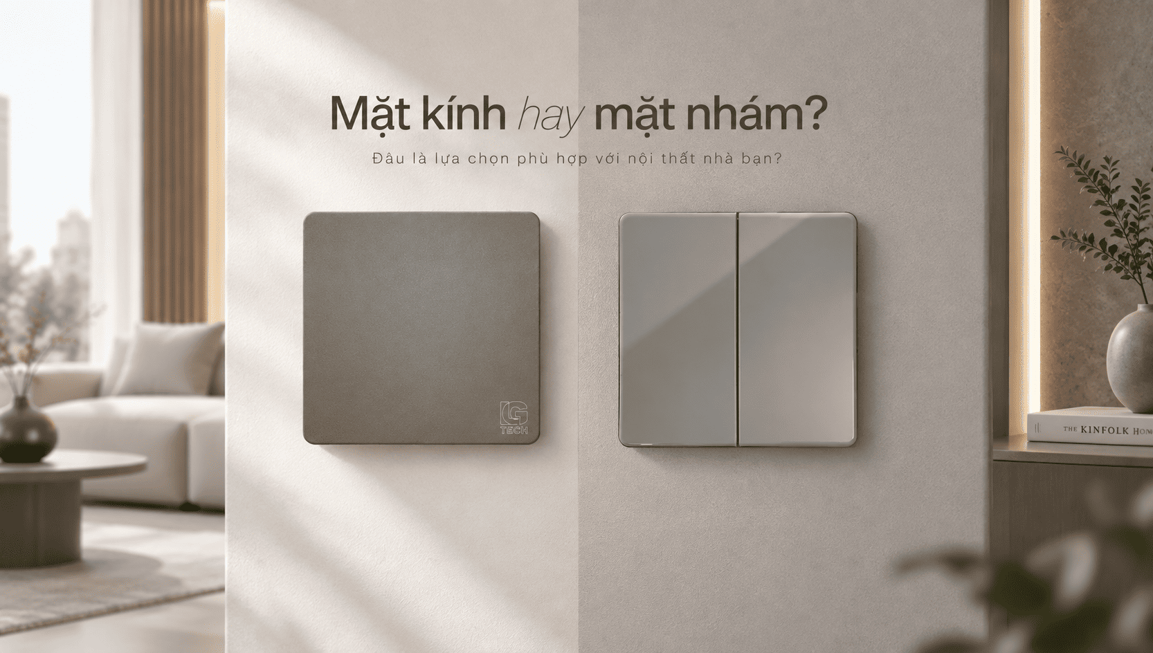 Công Tắc Mặt Kính Hay Mặt Nhám? Cách Chọn Theo Phong Cách Nội Thất