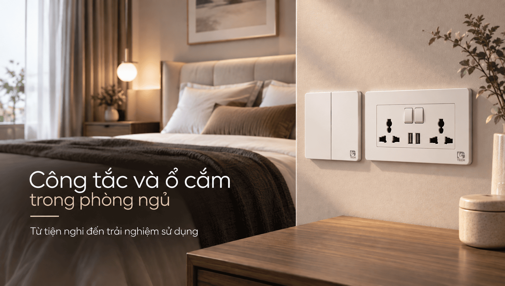 Bố Trí Công Tắc Ổ Cắm Phòng Ngủ: Tối Ưu Tiện Nghi Từ Những Chi Tiết Nhỏ