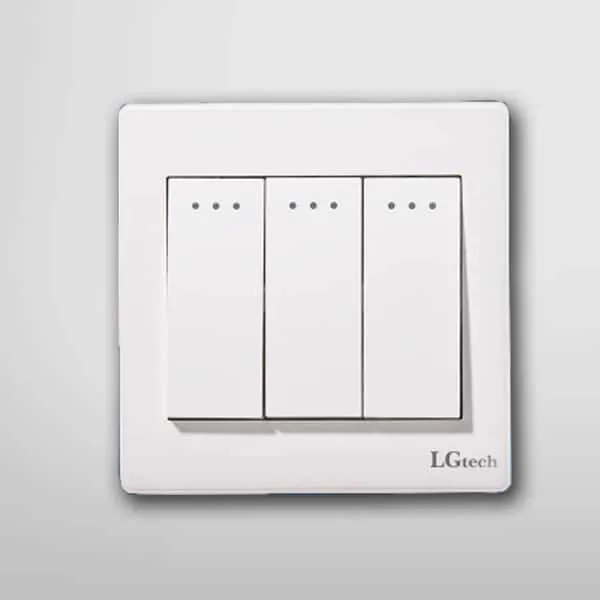 Công tắc điện đẹp mặt kim loại 3 nút chuẩn vuông | LG-SS3S-01BA - 4