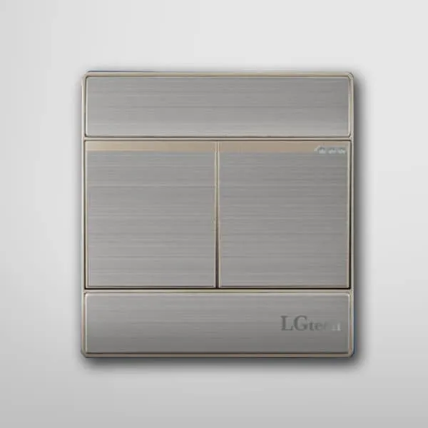 Mặt công tắc đôi viền mạ vàng sang trọng | LG-AC2S-01DP - 5