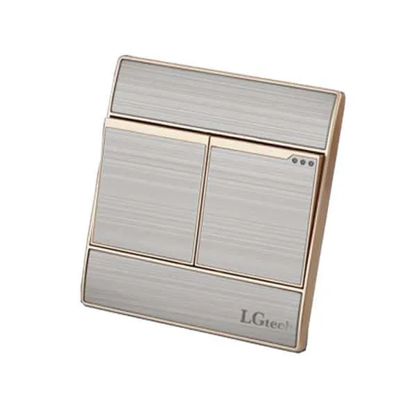 Mặt công tắc đôi viền mạ vàng sang trọng | LG-AC2S-01DP