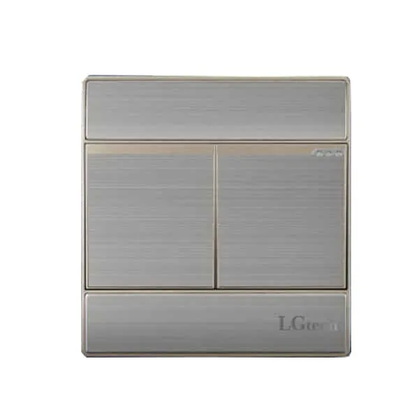 Mặt công tắc đôi viền mạ vàng sang trọng | LG-AC2S-01DP - 6