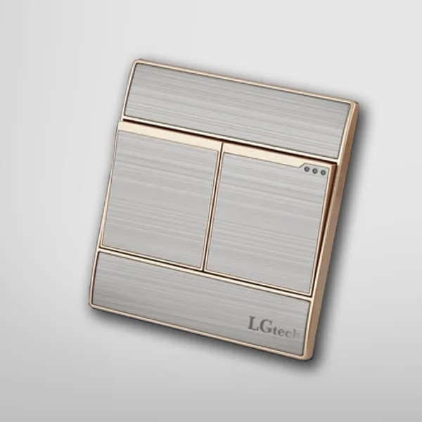 Mặt công tắc đôi viền mạ vàng sang trọng | LG-AC2S-01DP - 3