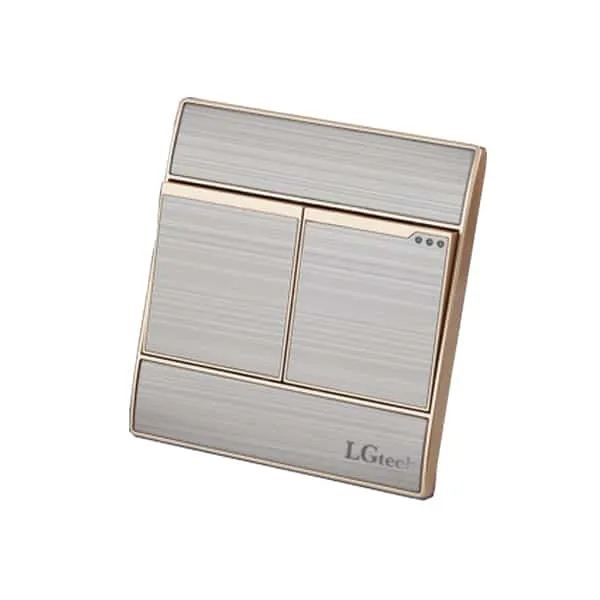 Mặt công tắc đôi viền mạ vàng sang trọng | LG-AC2S-01DP - 7