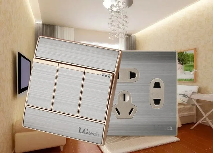 Mặt công tắc đôi viền mạ vàng sang trọng | LG-AC2S-01DP - 4