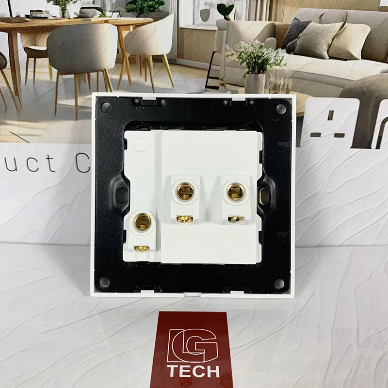 Mặt sau ổ cắm điện đơn đa chuẩn có công tắc an toàn LG Tech LG-F21-021