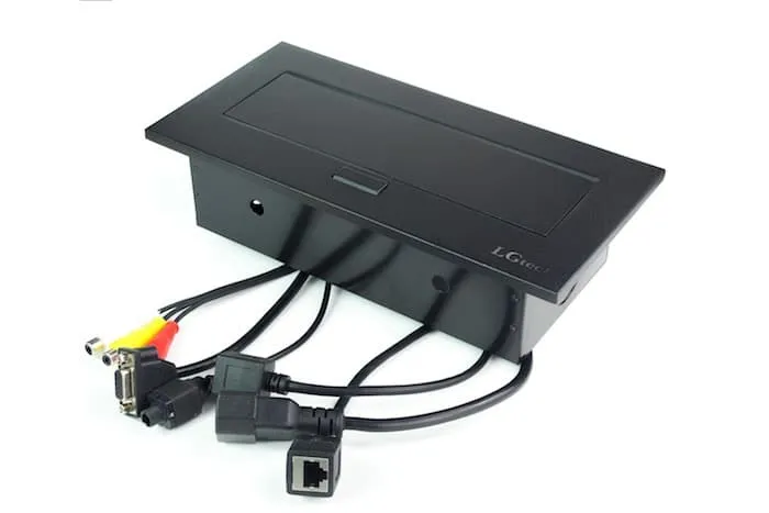 Ổ cắm bàn họp gấp mở an toàn kim loại cao cấp LG-AS1109-AB - 2