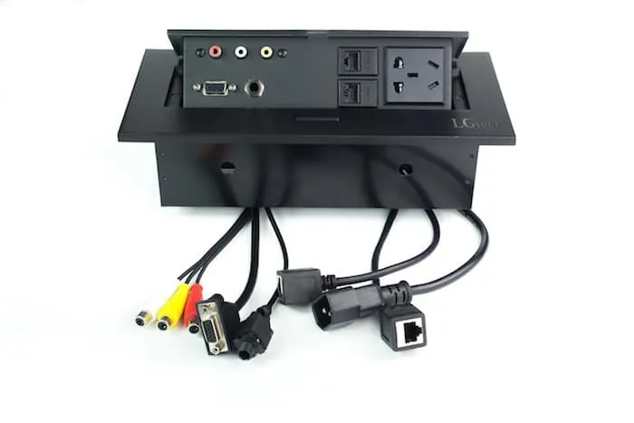 Ổ cắm bàn họp gấp mở an toàn kim loại cao cấp LG-AS1109-AB - 3