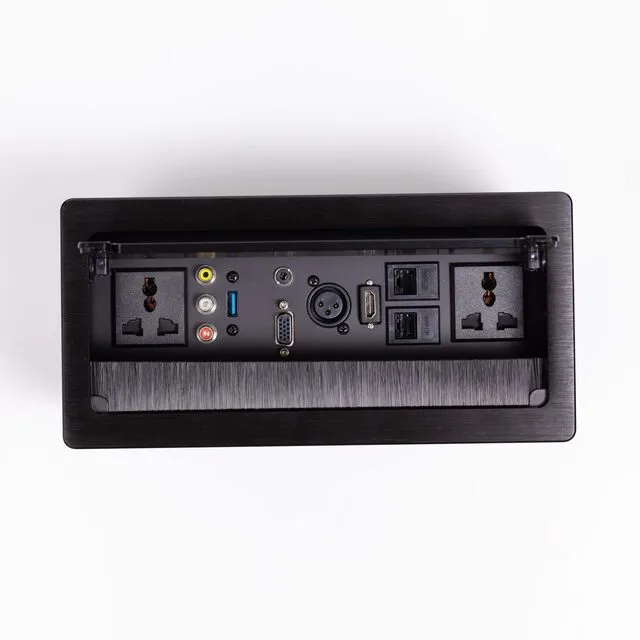 Ổ điện âm mặt bàn cao cấp hợp kim đa chức năng, màu đen LG Tech LG-L0215B