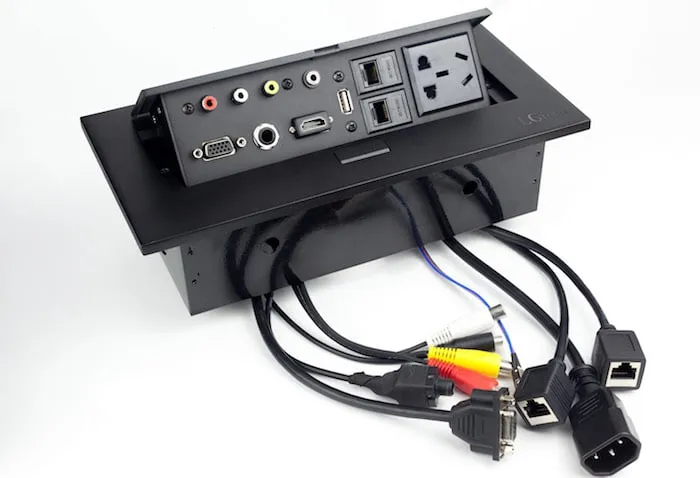Hộp điện âm bàn họp hợp kim sơn tĩnh điện cao cấp LG-AS1003-AB