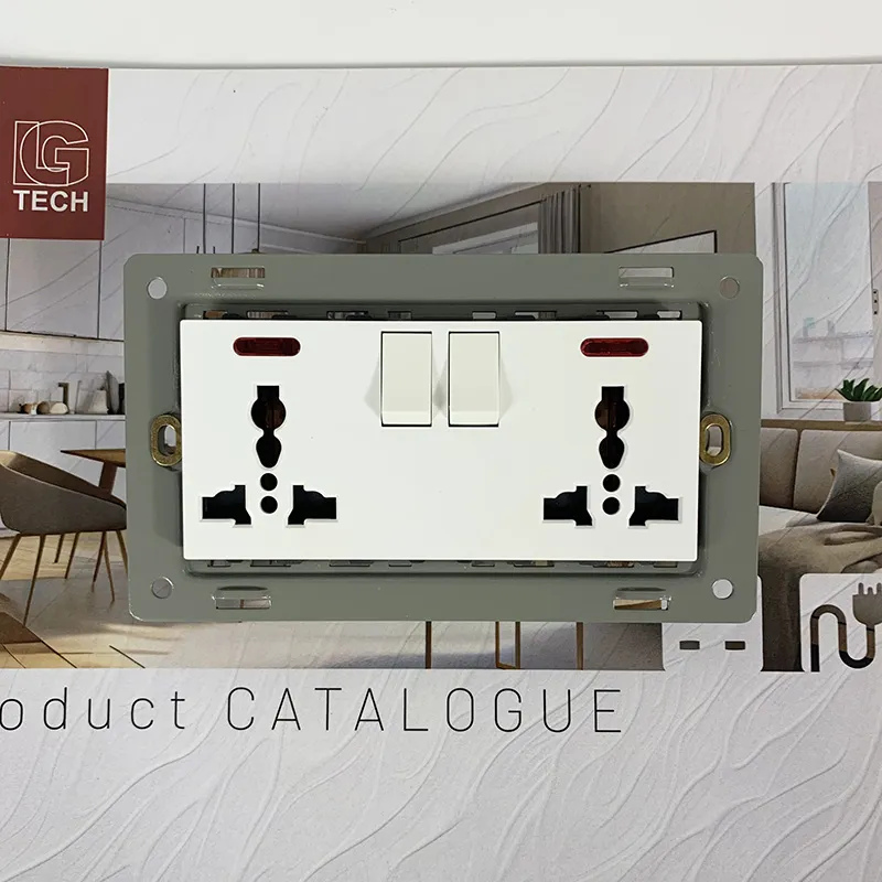 Ổ cắm điện đôi có công tắc 3 chấu đa năng LG Tech LG-F21-065 - 6