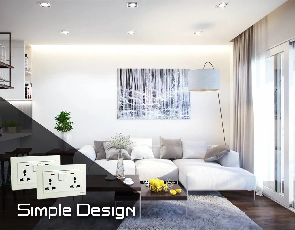 Ổ cắm điện đôi có công tắc 3 chấu đa năng LG Tech LG-F21-065 - 8