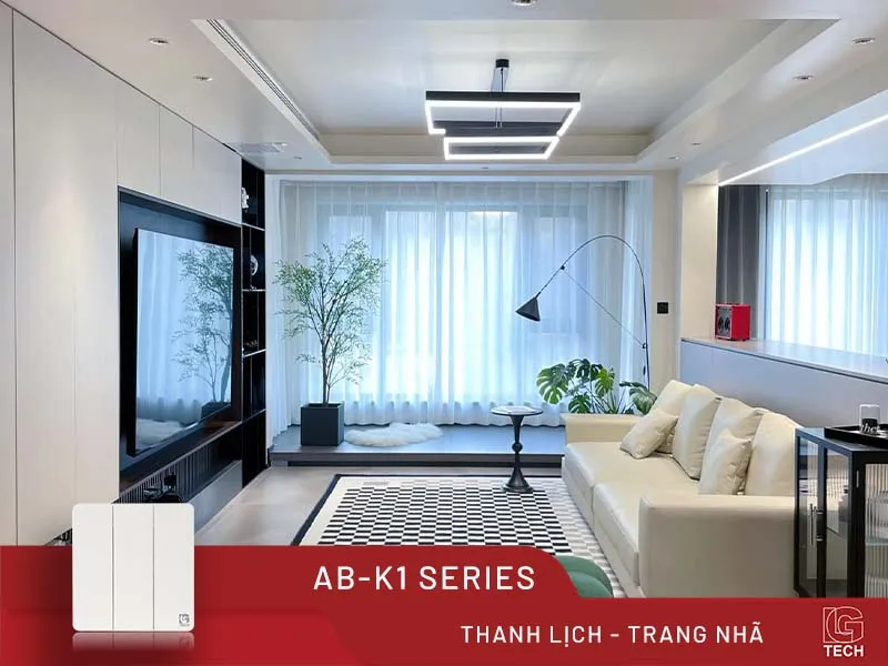 Công tắc điện 20A có đèn báo, màu trắng tràn viền LG Tech LG-AB-K1-039 - 4
