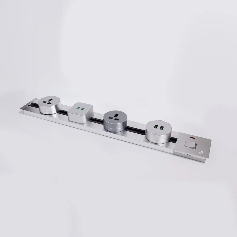 Thanh ray trượt ổ điện chìm màu bạc 25A 5500W LG Tech - Thế hệ một - 6