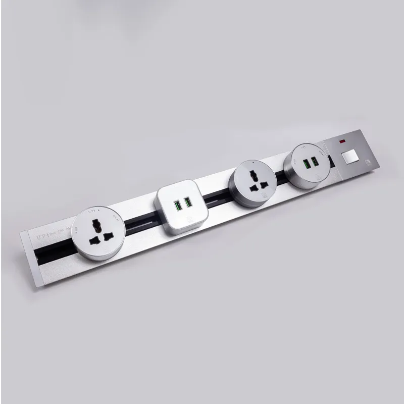 Thanh ray trượt ổ điện chìm màu bạc 25A 5500W LG Tech - Thế hệ một - 5