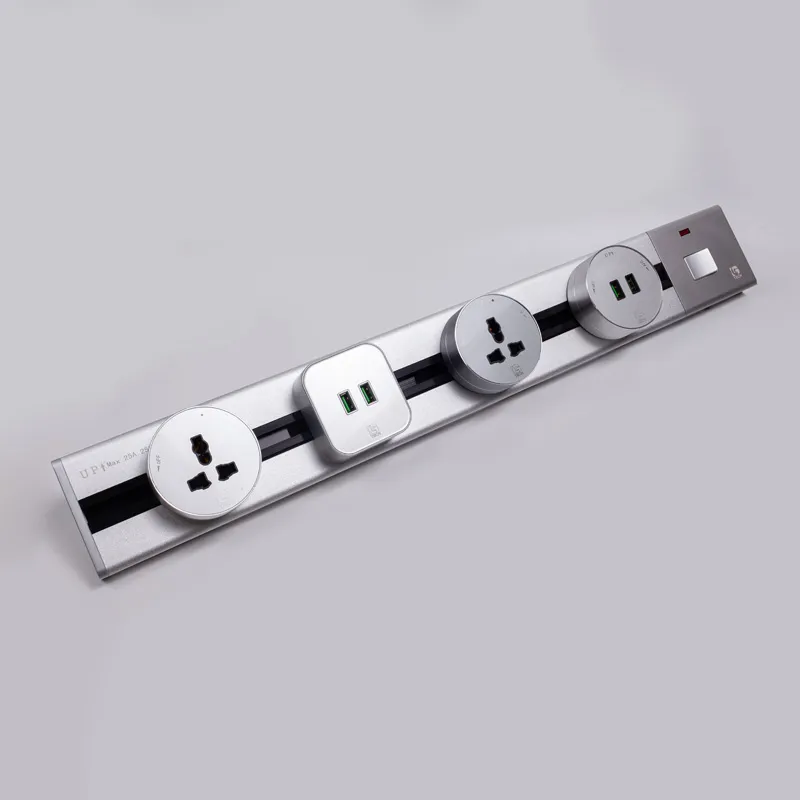 Thanh ray ổ điện nổi màu bạc 25A 5500W LG Tech - Thế hệ một - 7