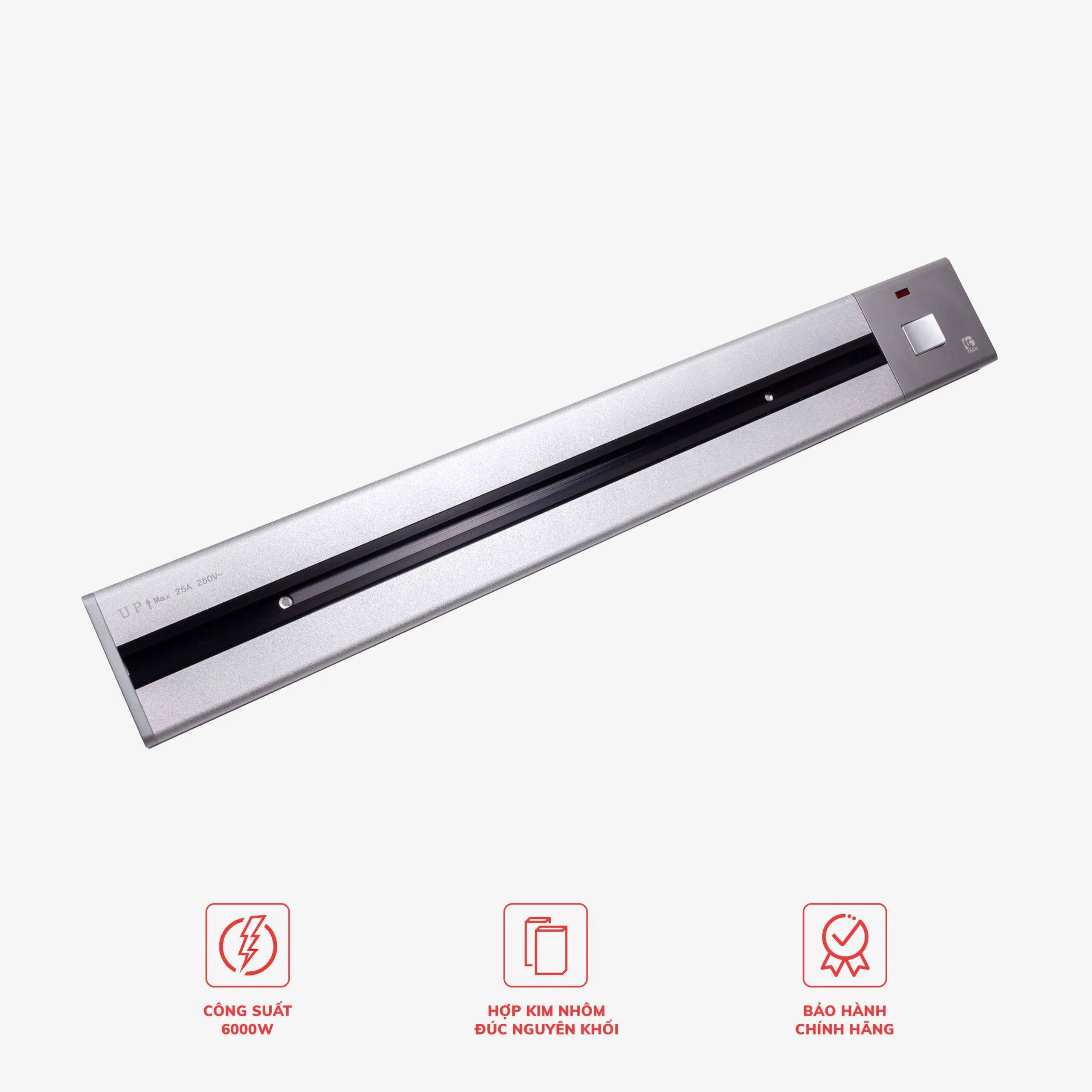 Thanh ray ổ điện nổi màu bạc 25A 5500W LG Tech - Thế hệ một