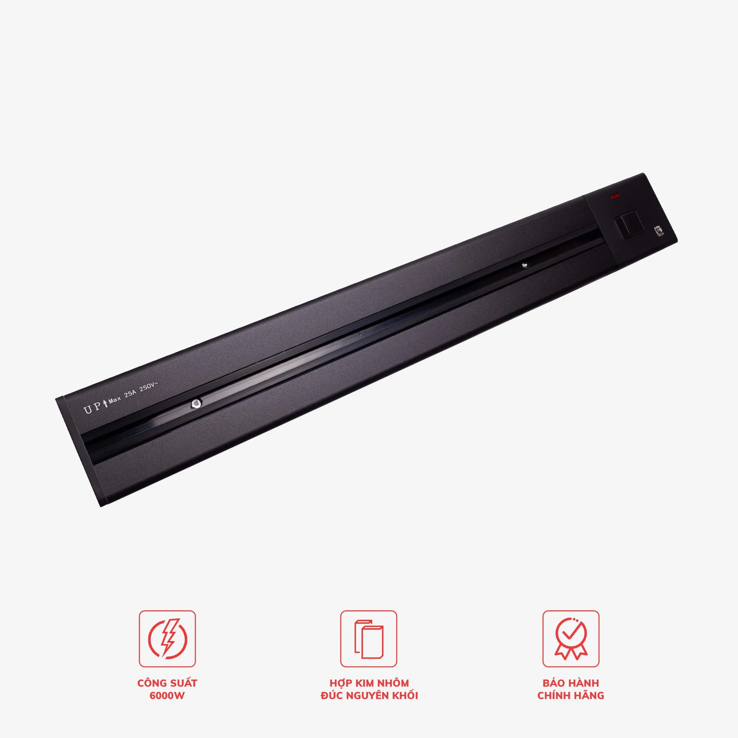 Thanh ray ổ điện nổi màu đen 25A 5500W LG Tech - Thế hệ một