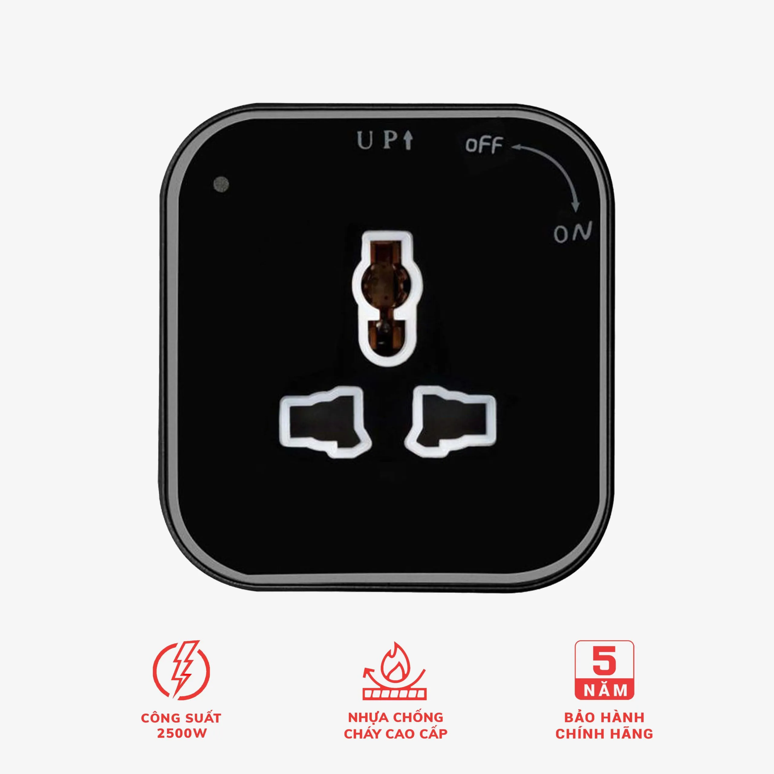 Ổ cắm điện 3 chấu cho thanh ray LG Tech mã LG-S07B - Thế hệ một