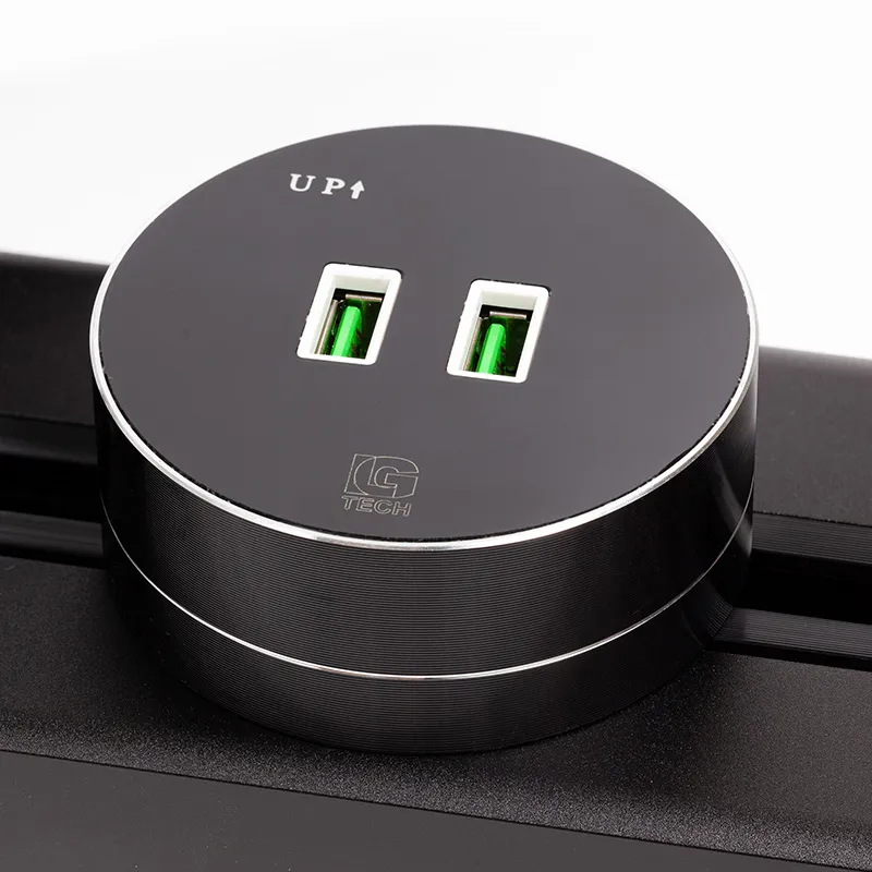 Ổ cắm điện rời 2 cổng USB cho thanh ray LG-R04B - Thế hệ một - 5