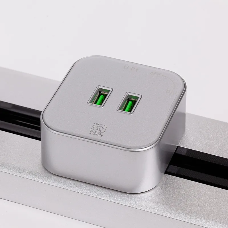 Ổ cắm track socket 2 cổng usb màu bạc LG-S04S