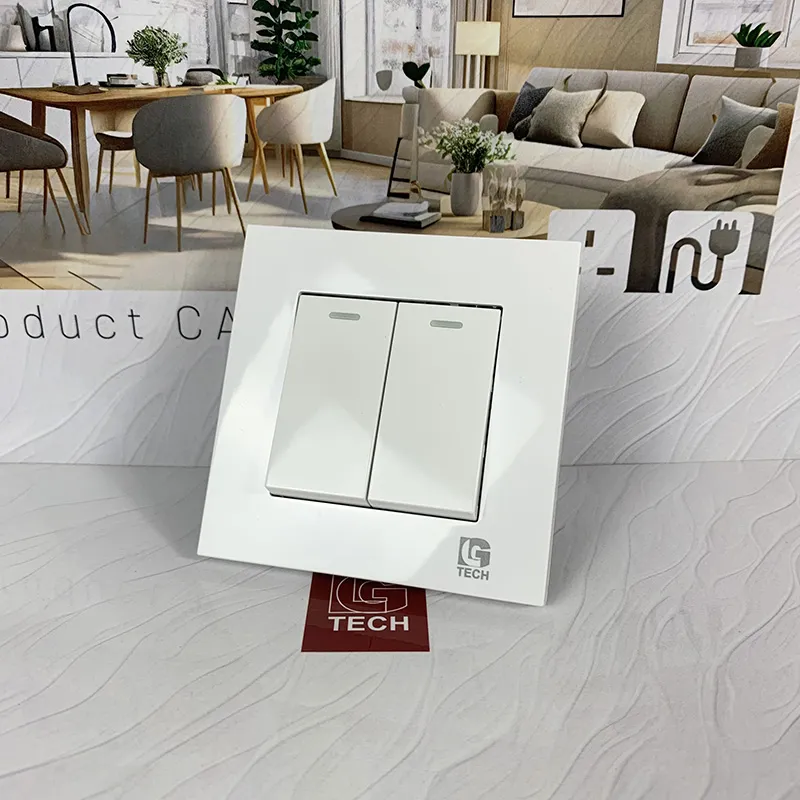 Công tắc 2 chiều đôi vuông màu trắng LG Tech LG-F21-002N - 4