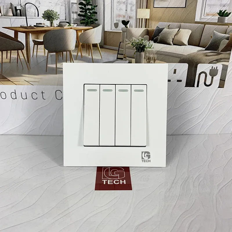 Công tắc 3 cực bốn nút màu trắng LG Tech LG-F21-004N - 2