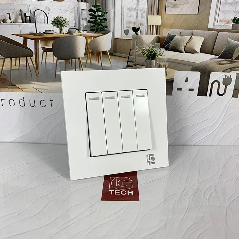 Công tắc 3 cực bốn nút màu trắng LG Tech LG-F21-004N - 3