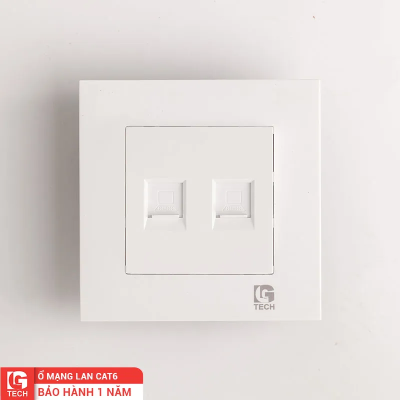 Ổ cắm mạng 2 cổng LAN CAT6 LG Tech LG-F21-056