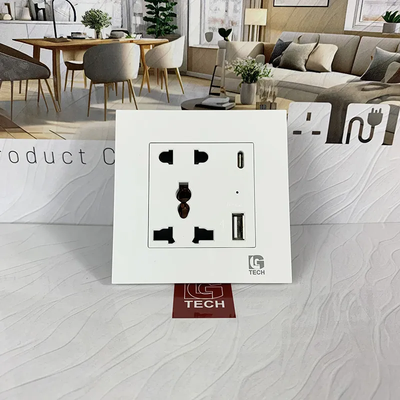 Ổ cắm điện có cổng Type C 10W và USB 5V/2.1A LG Tech LG-F21-150