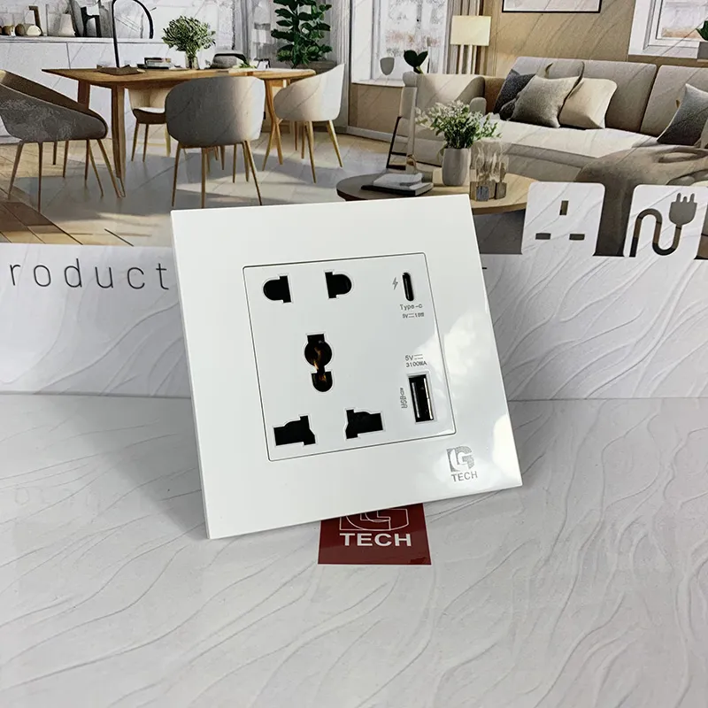 Ổ điện 5 chấu có cổng Type C 18W và USB 5v/3.1A sạc nhanh LG-F21-150F - 3