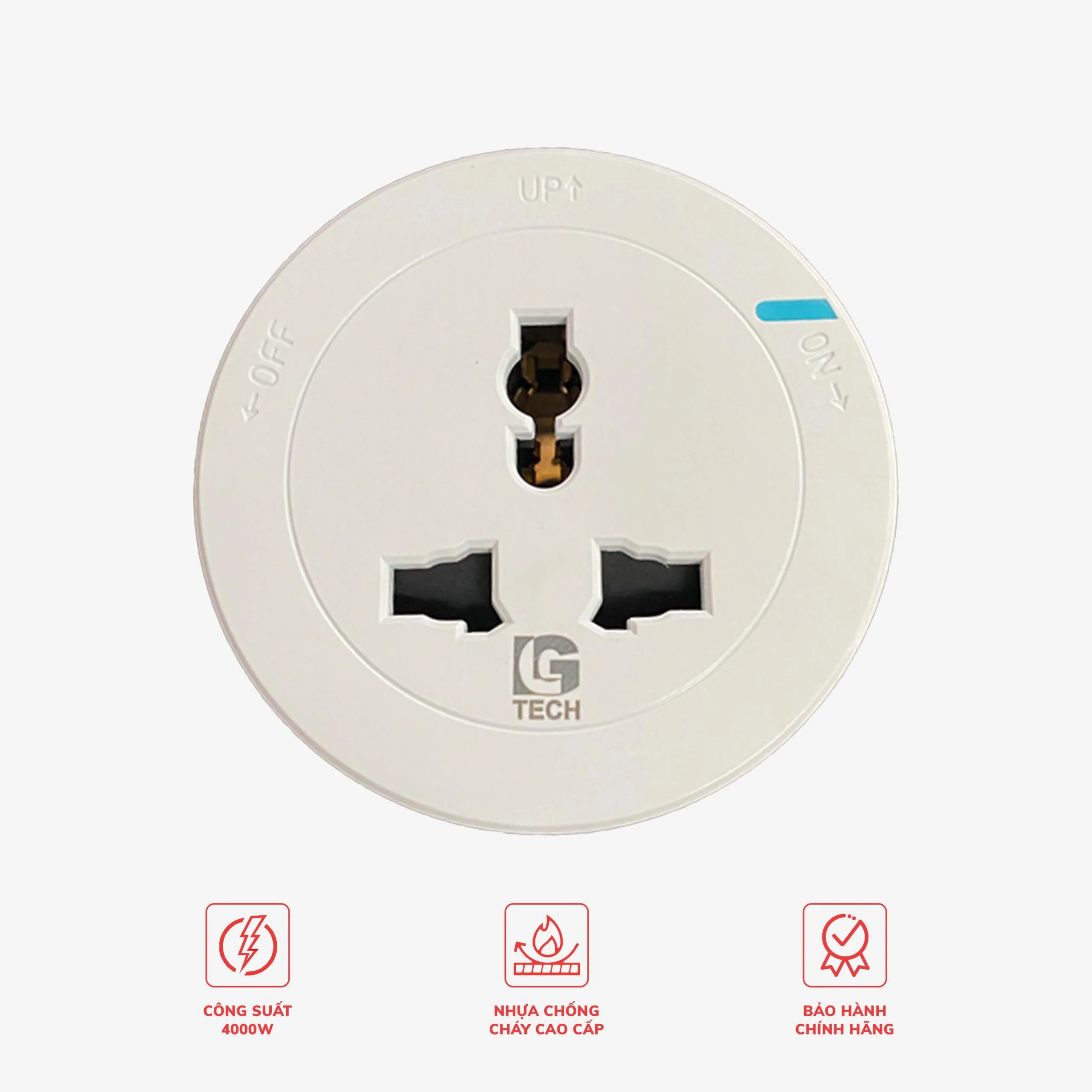 Ổ cắm cài thanh ray LG Tech màu trắng LG-GD15-07W - Thế hệ hai