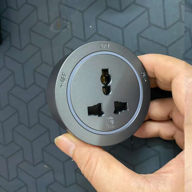 Ổ cắm đa năng cho thanh trượt 3 chấu màu ghi LG-GD10-07Gr - Thế hệ hai - 5