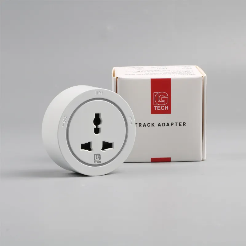 Ổ cắm điện đa năng 3 chấu cho thanh ray màu trắng LG-GD10-07W - Thế hệ hai - 3