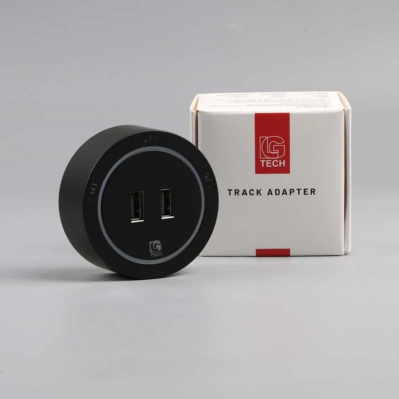 Ổ cắm đa năng cho ray trượt 2 cổng USB màu đen LG-GD10-04B - Thế hệ hai - 2