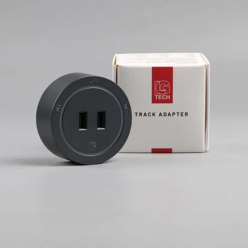 Ổ cắm đa năng 2 cổng USB cho thanh ray màu ghi LG-GD10-04Gr - Thế hệ hai - 2