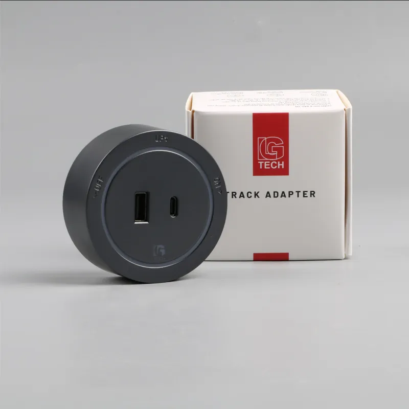 Ổ cắm cổng sạc Type C cho thanh ray 18W màu ghi LG-GD10-06Gr - Thế hệ hai - 2