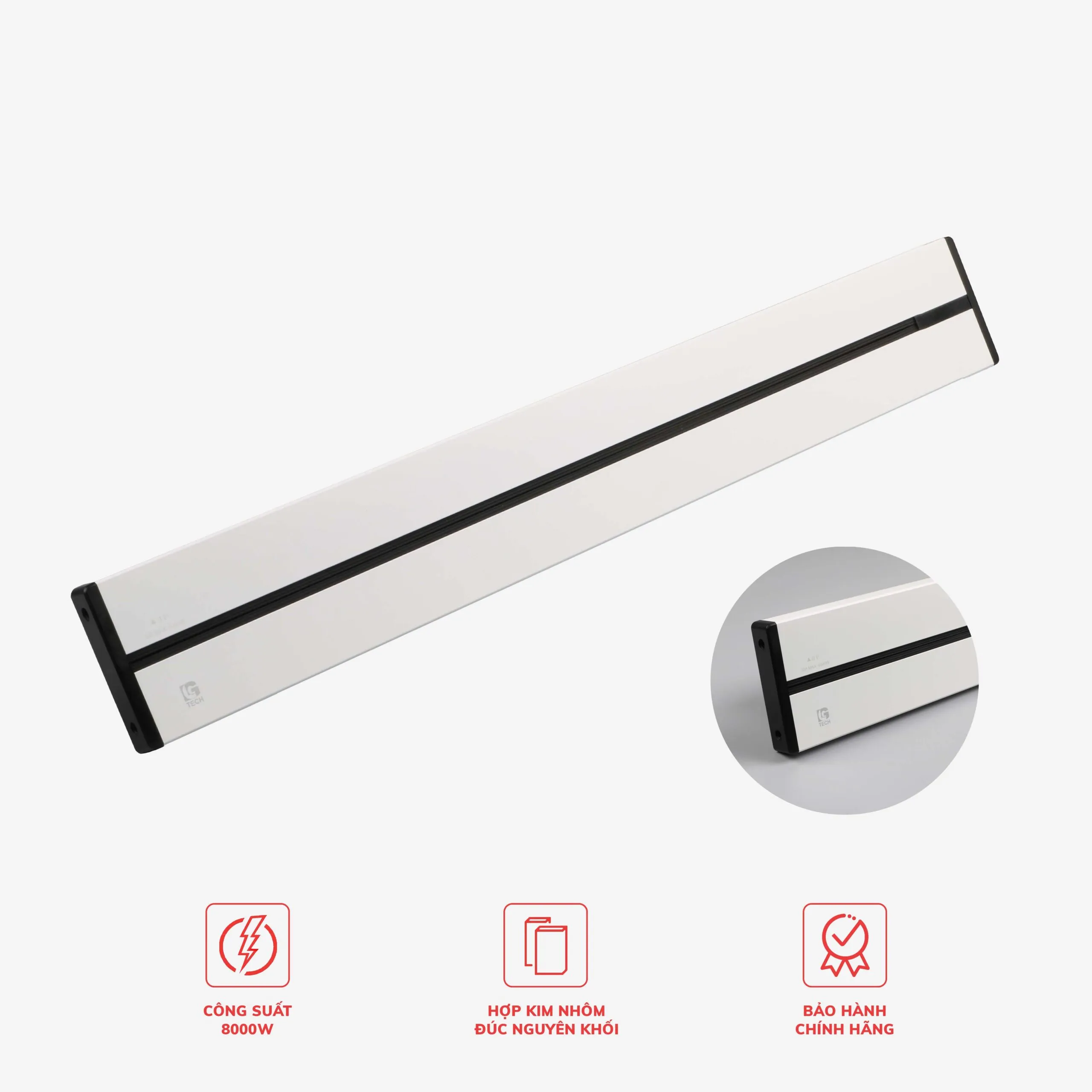 Ổ cắm thanh ray nổi màu trắng 32A 8000W LG Tech - Thế hệ hai