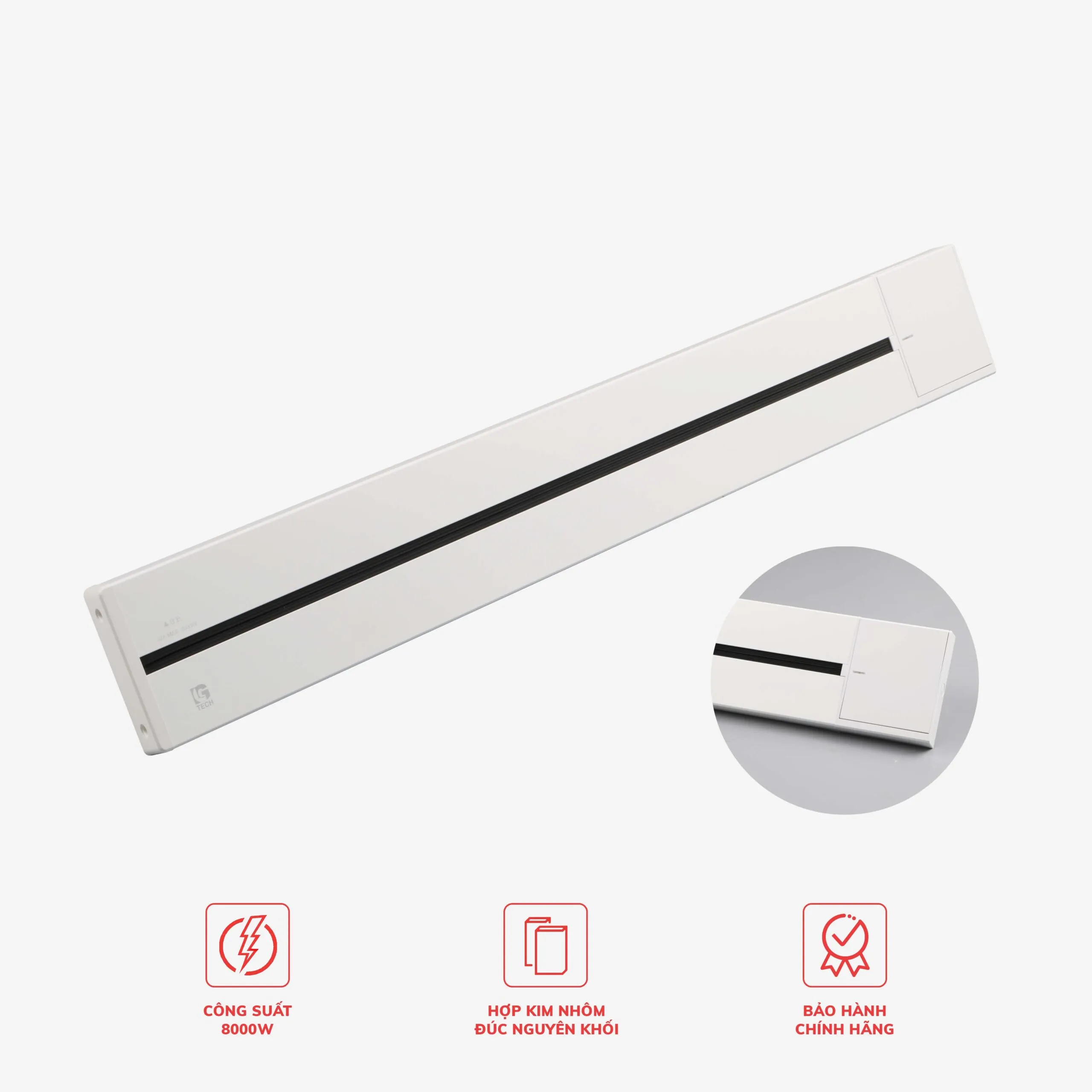 Ổ cắm thanh trượt nổi có công tắc màu trắng 32A 8000W LG Tech