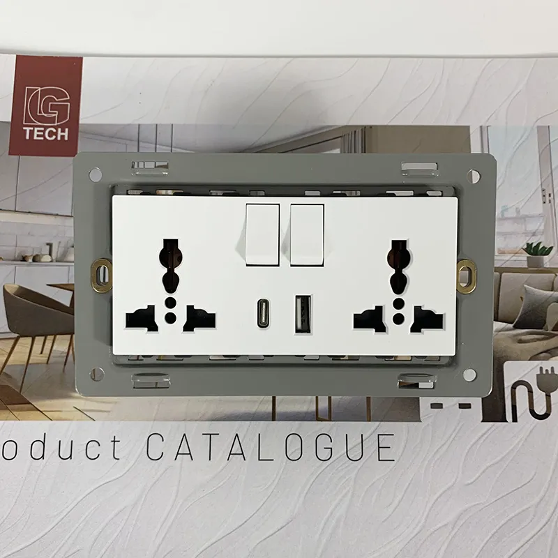 Ổ cắm điện size EU có cổng USB, Type C 10W, màu trắng LG Tech mã LG-F21-155 - 6
