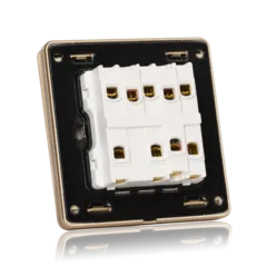 Công tắc điện 3 nút, một chiều, màu gold tràn viền LG Tech LG-AB-L-003 - 4