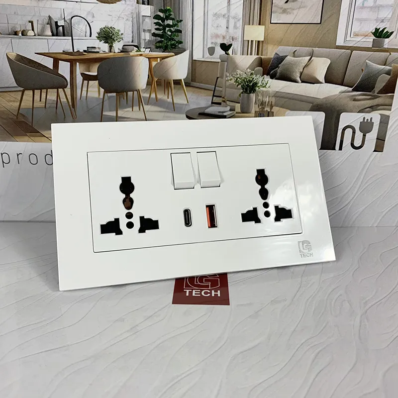 Ổ Cắm Điện Size EU Có Cổng USB, Type C 18W, Màu Trắng LG Tech Mã LG-F21-155F - 3
