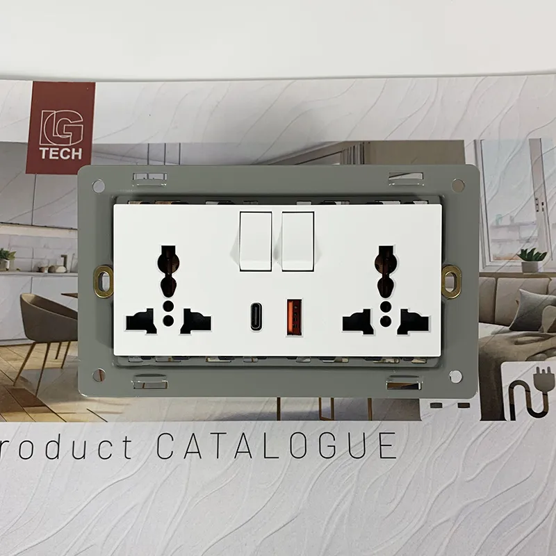 Ổ Cắm Điện Size EU Có Cổng USB, Type C 18W, Màu Trắng LG Tech Mã LG-F21-155F - 6