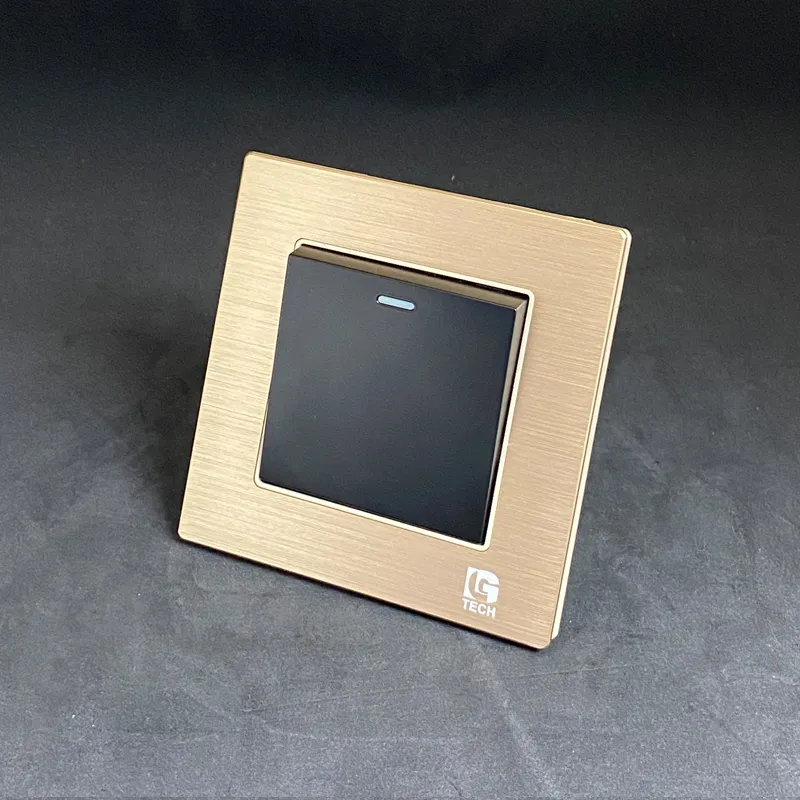 Công tắc điện 1 chiều, viền kim loại màu gold LG Tech LG-F71G-001 - 4