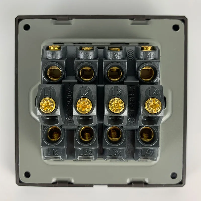 Công tắc 3 cực bốn nút màu đen LG Tech LG-B21-004N - 7