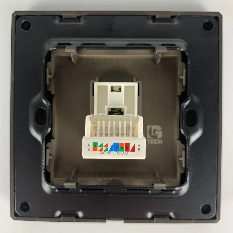 Ổ cắm mạng âm tường LAN CAT5 màu đen LG Tech LG-B21-033 - 7