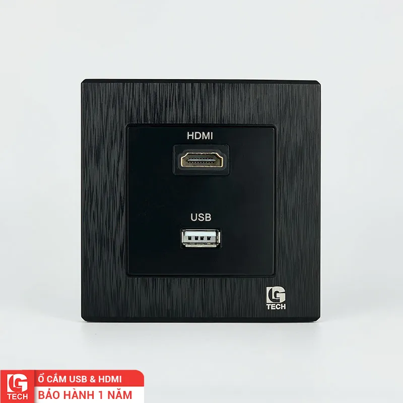 Ổ cắm USB và HDMI âm tường đa năng màu đen LG Tech LG-B21-055