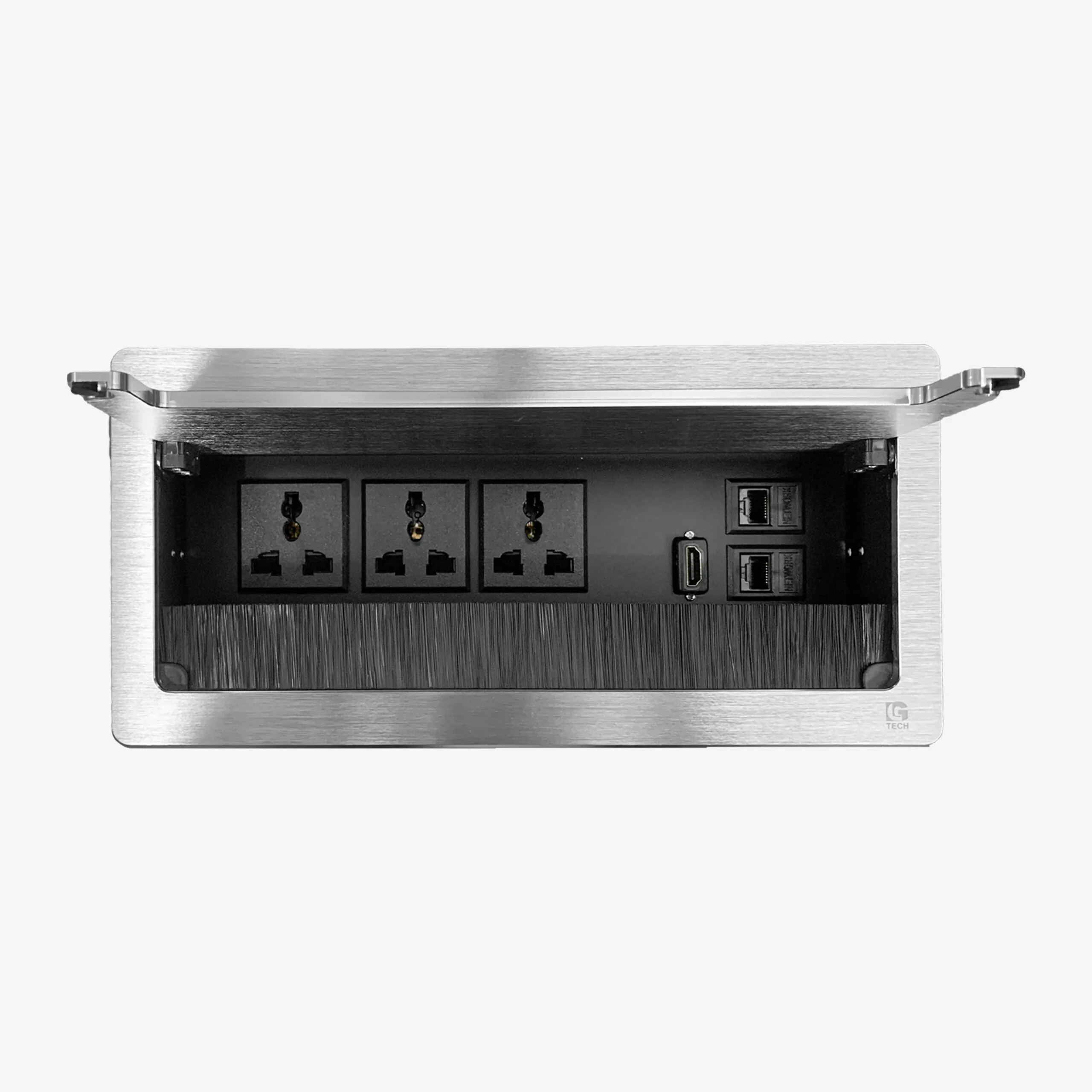Ổ cắm điện gắn mặt bàn, màu đen LG Tech LG-L0211S