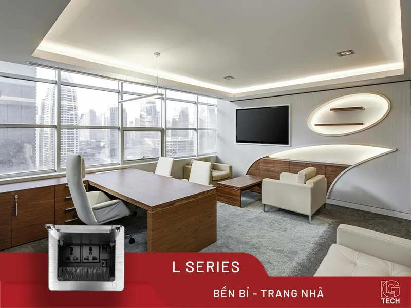 Ổ cắm âm bàn làm việc, kim loại màu bạc LG Tech LG-L0206S - 2