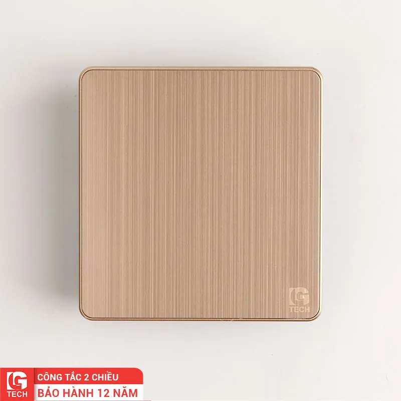 Công tắc điện đơn tràn viền 2 chiều, màu đồng chuẩn vuông LG Tech mã LG-AB-L-001N